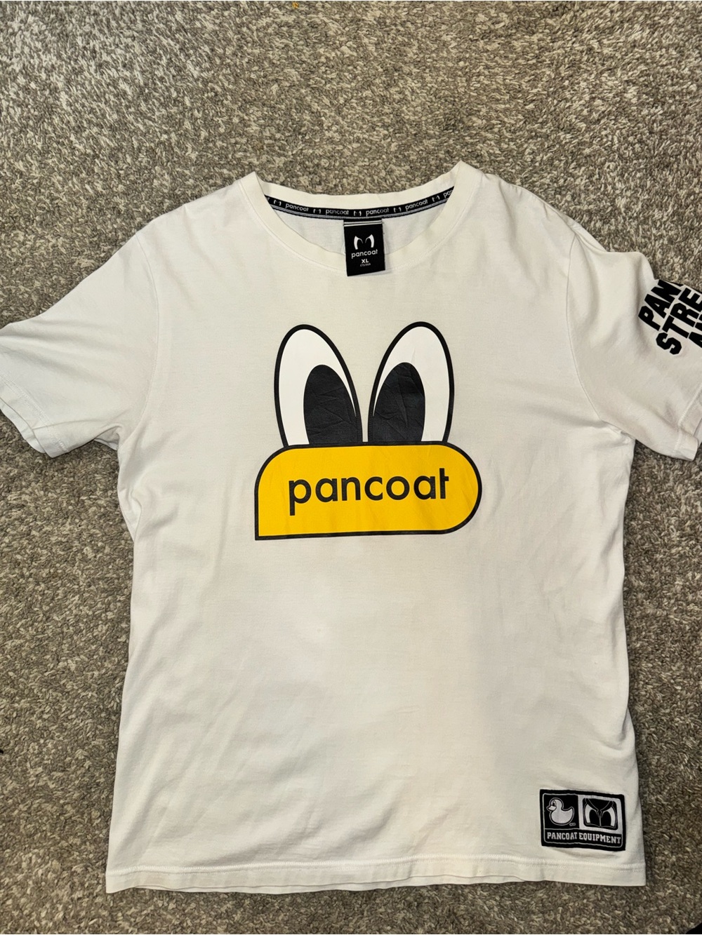 Pancoat White Graphic‎ Logo Tee with Yellow Accent Korean Fashion wear